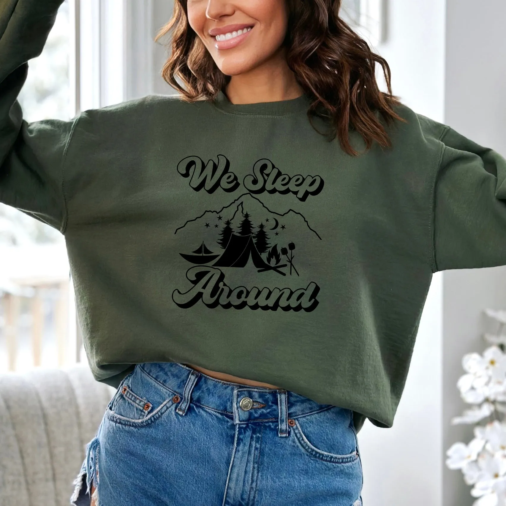 We Sleep Around The Campsite | Plus Size Sweatshirt