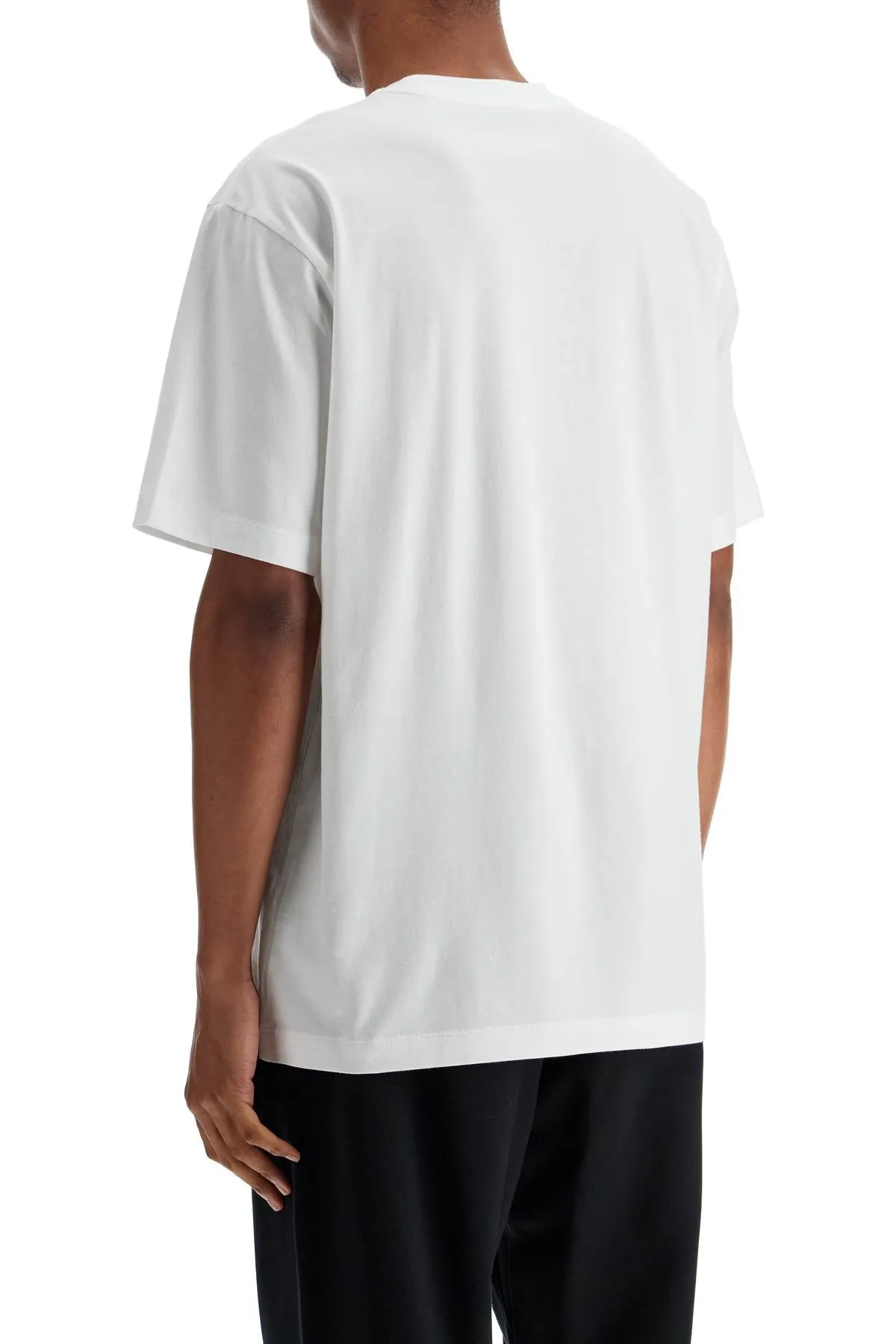 white cotton t-shirt with wide neckline JD9829 WHITE