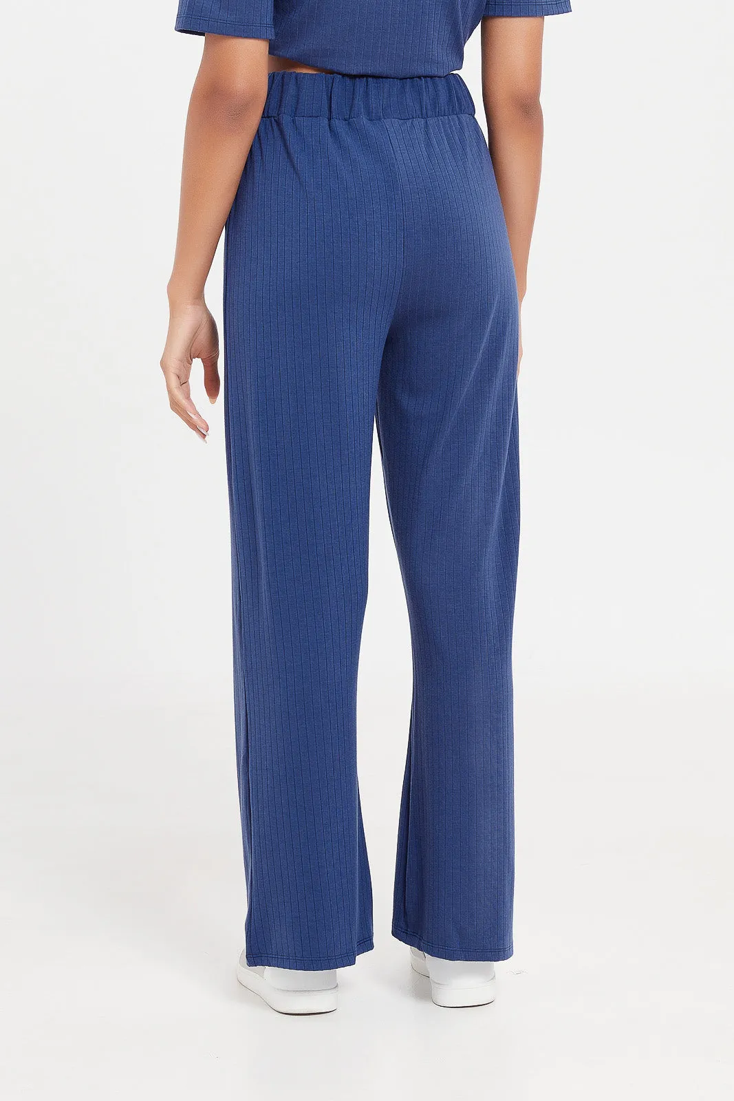 Women Navy Straight Leg Active Pant