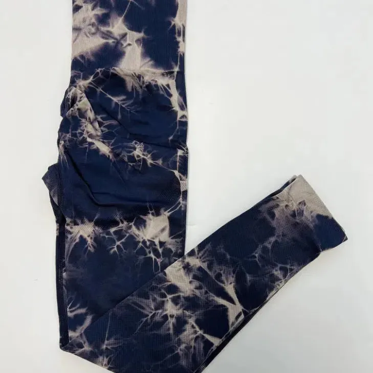 Women Tiedye Gym Leggings Seamless High Waist Workout Tights