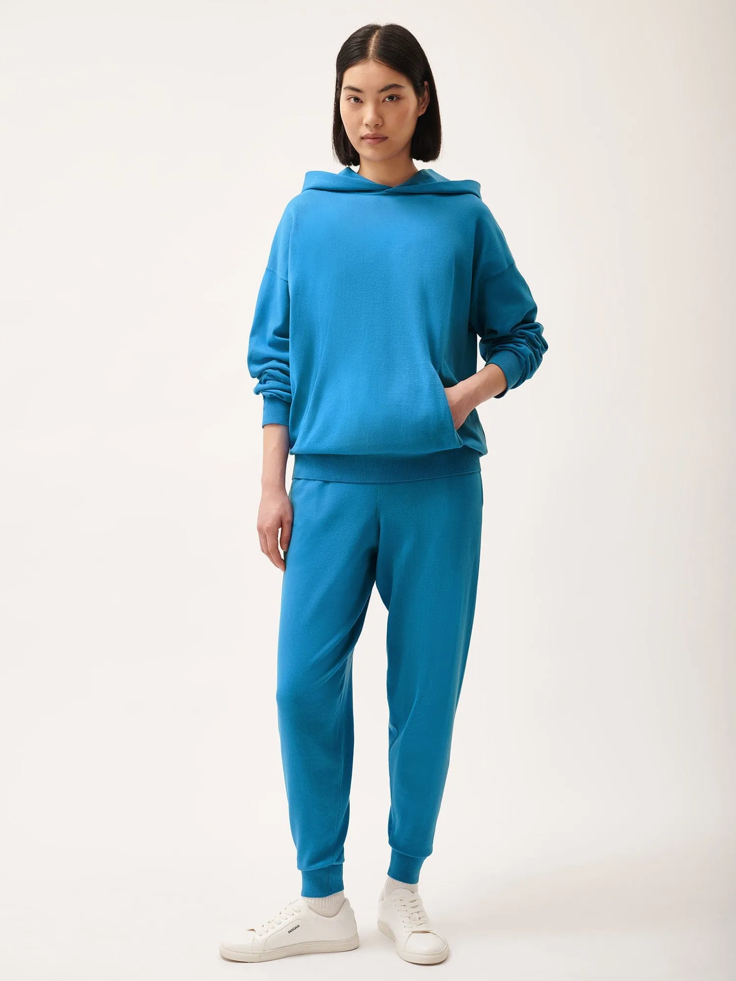 Womens DNA Knitted Track Pants—geyser blue