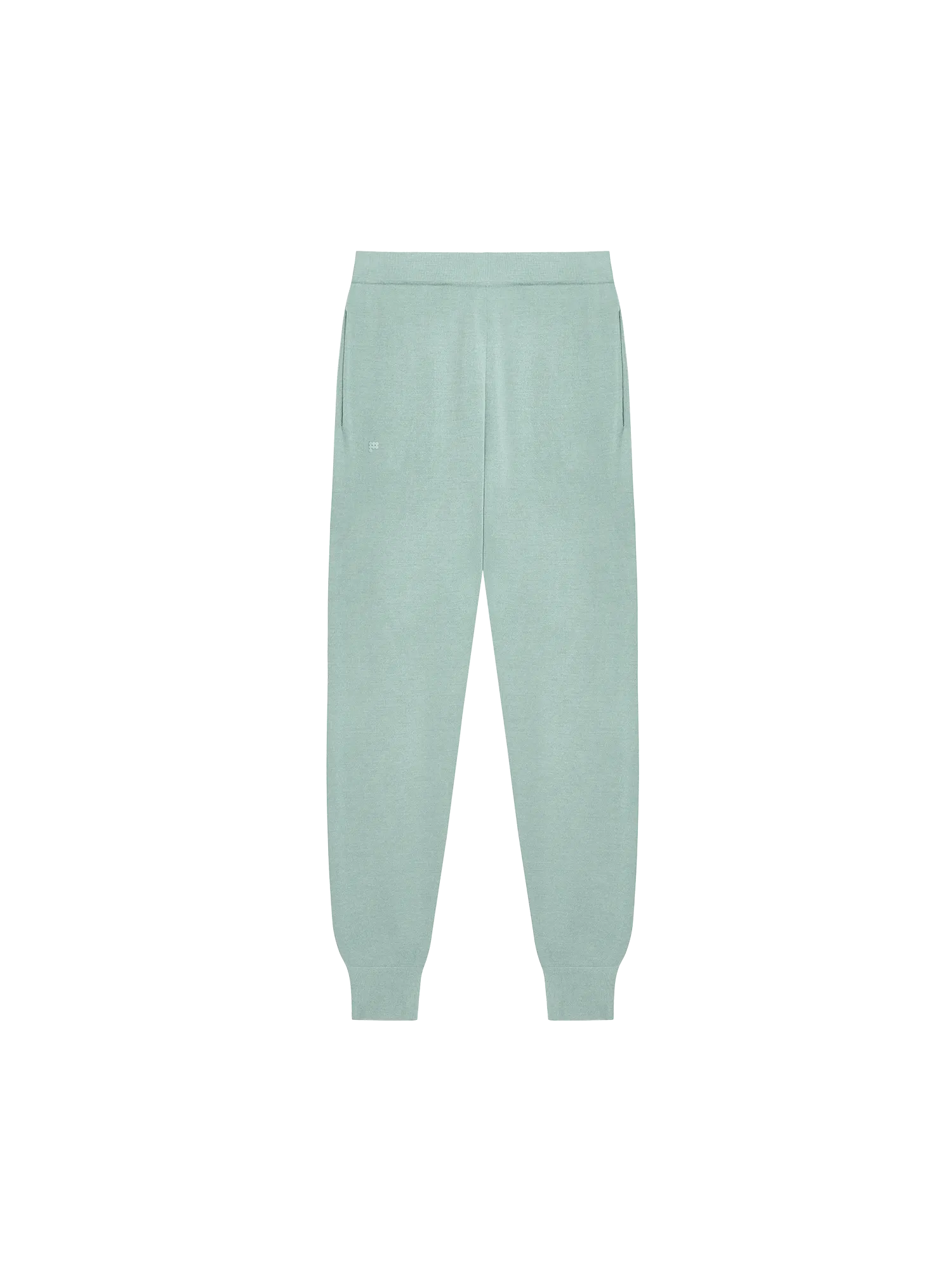 Womens Regenerative Merino Wool Track Pants—eucalyptus blue