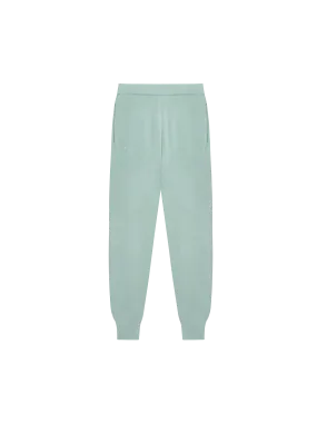 Womens Regenerative Merino Wool Track Pants—eucalyptus blue