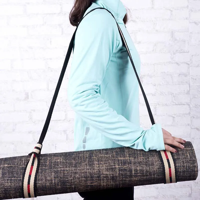 Yoga Mat Carry Strap Black Brown Red